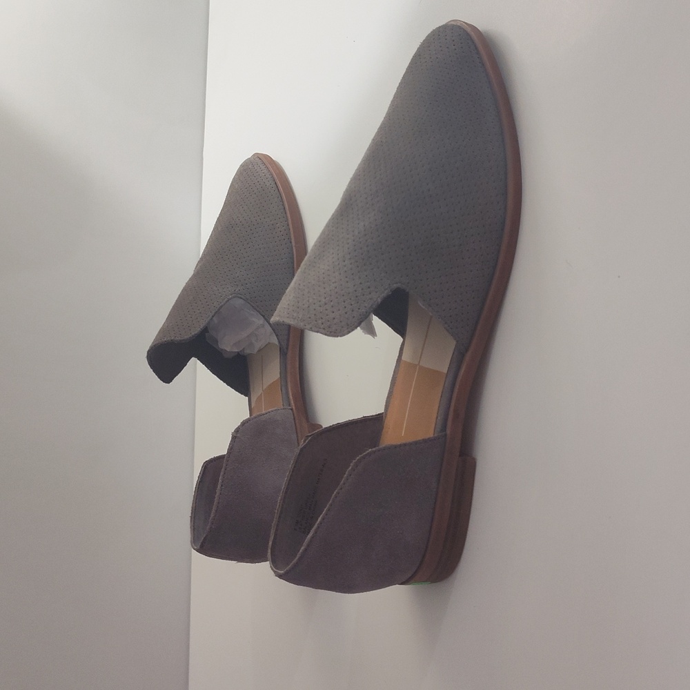 Suede Dolce Vita Cody Grey Perforated Suede Flats Loafers Slip-on Shoes for fall